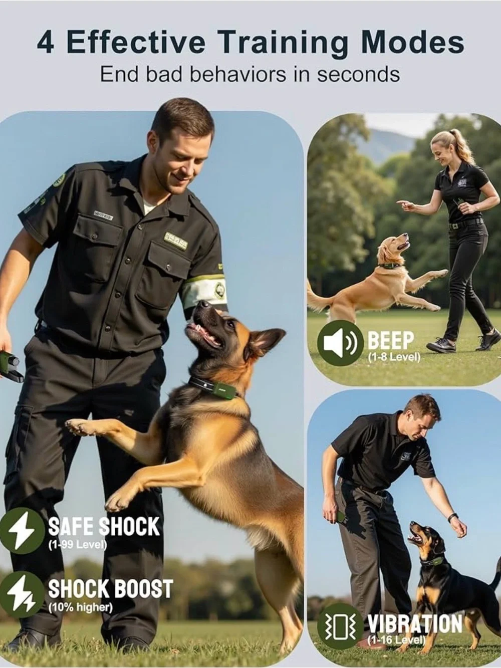 Green Dog Training Shock Collar with Remote